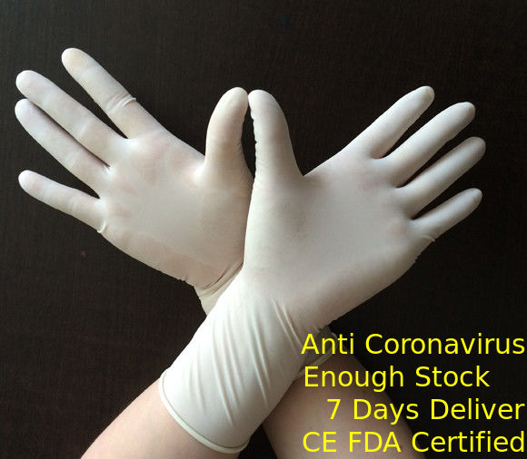 Τα μίας χρήσης αποστειρωμένα γάντια πολυμερούς επιστρώματος, μακρύ λατέξ βραχιόνων φορούν γάντια στην έγκριση ΕΤΣΙ 13485 προμηθευτής