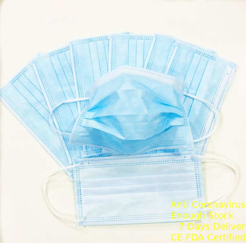 Μπλε μίας χρήσης προσώπου μάσκα προστασίας ατμοσφαιρικής ρύπανσης ασφάλειας μασκών προσωπική προμηθευτής